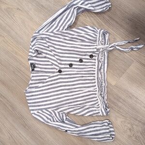 Striped Button-Up Women's Top